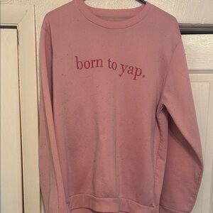 SHEIN Pink 'Born to Yap' Kids Sweater